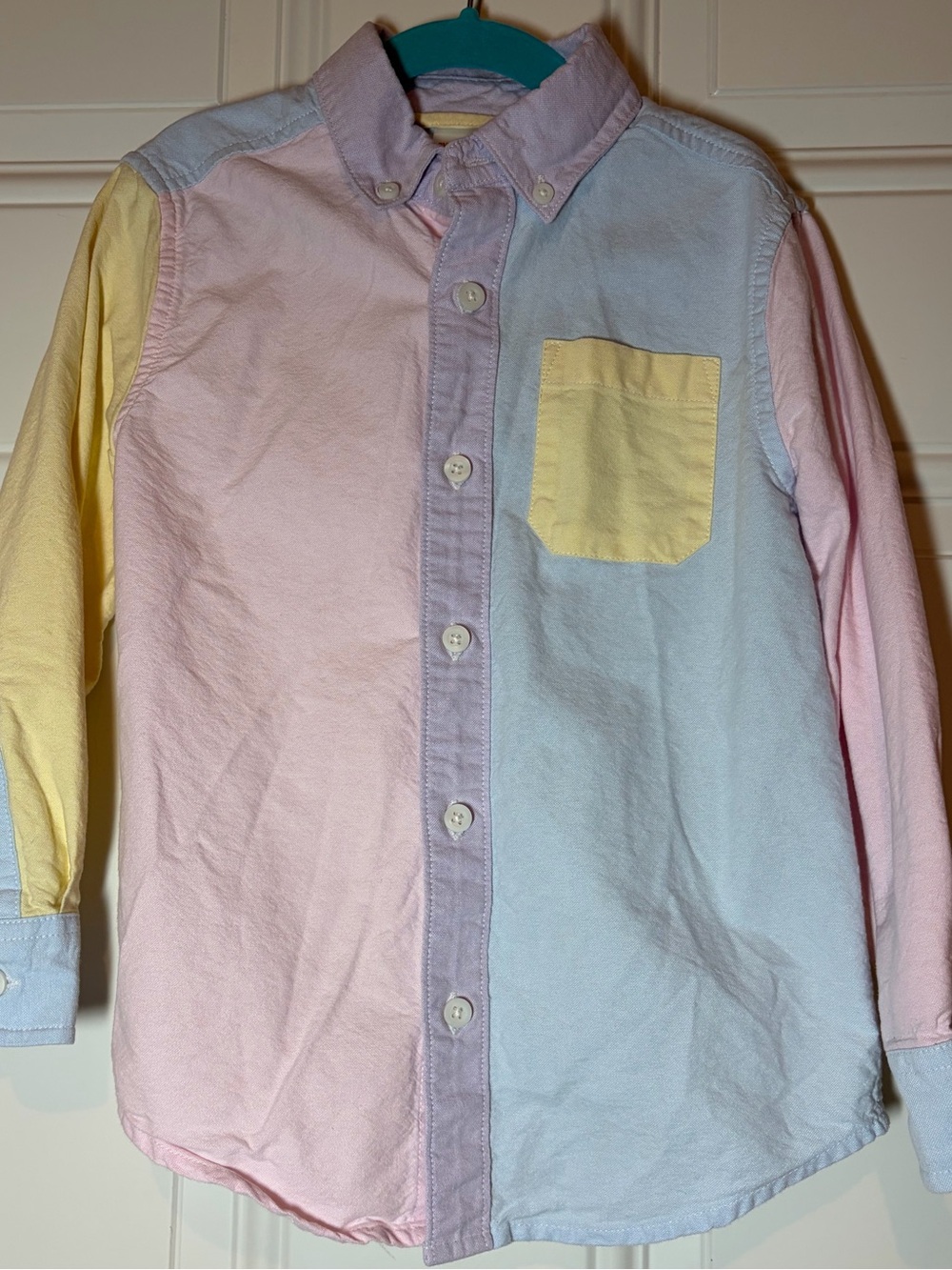 Kid's 100% cotton Pastel Colorblock Button-Down Shirt